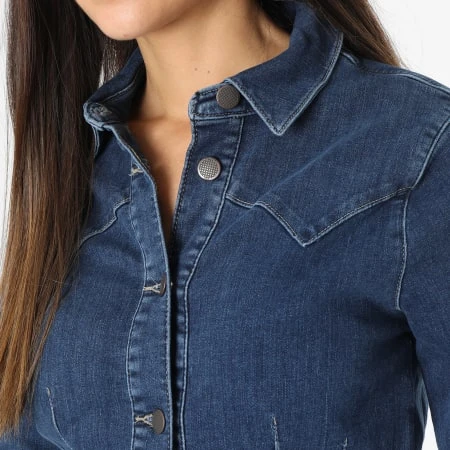 ONLY Robe Jean Femme Manches Longues Rika Bleu Denim 4 ONLY Robe Jean Femme Manches Longues Rika Bleu Denim – Image 2