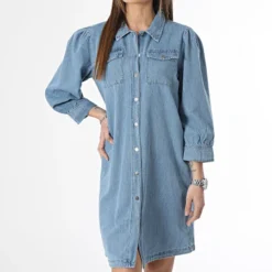 ONLY Robe Jean Femme Felica Bleu Denim -Promos Sublisane Magasin only 357047 15227104 LIGHT BLUE DENIM 20230208T152730 03