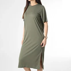 ONLY Robe Tee Shirt Femme Dalila Vert Kaki