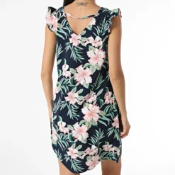 ONLY Robe Femme Sylvie Bleu Marine Floral -Promos Sublisane Magasin only 363086 15284614 NAVY BLAZER JUNGLE 20230414T145415 04