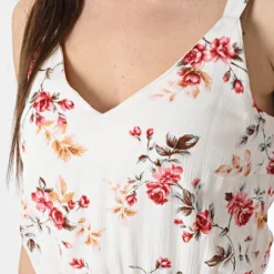 ONLY Robe Femme Floral Karmen Life Beige -Promos Sublisane Magasin only 365895 15157655 CREME BRULEE ROSE FLOWER 20230329T155558 02