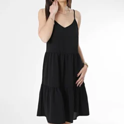 ONLY Robe Col V Femme Piper Noir -Promos Sublisane Magasin only 367537 15257312 BLACK 20230329T160055 03