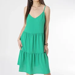 ONLY Robe Col V Femme Piper Vert