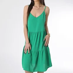 ONLY Robe Col V Femme Piper Vert -Promos Sublisane Magasin only 367538 15257312 JELLY BEAN 20230329T160040 03