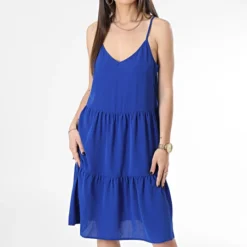 ONLY Robe Col V Femme Piper Bleu Roi -Promos Sublisane Magasin only 367539 15257312 SURF THE WEB 20230329T160111 03