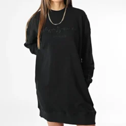 Pepe Jeans Robe Sweat Crewneck Femme Lexie PL953201 Noir