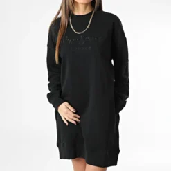 Pepe Jeans Robe Sweat Crewneck Femme Lexie PL953201 Noir -Promos Sublisane Magasin pepe jeans 347095 PL953201 999 20221114T152152 03