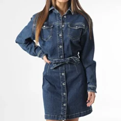 Pepe Jeans Robe Jean Femme Selena PL953197 Bleu Denim -Promos Sublisane Magasin pepe jeans 348917 PL953197 000 20221209T144613 03