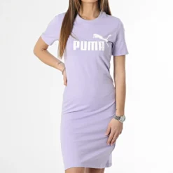 Puma Robe Tee Shirt Femme Essential 848349 Lavande -Promos Sublisane Magasin puma 356750 848349 70 20230208T152213 03