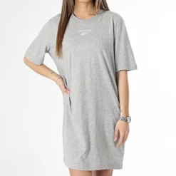 Robe Tee Shirt Femme Reebok Identity HT6213 Gris Chiné