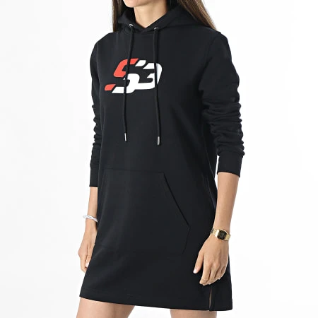 Robe Sweat Capuche Femme Logo Noir 3 Robe Sweat Capuche Femme Logo Noir
