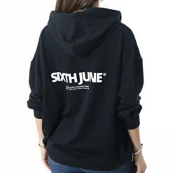 SIXTH JUNE Robe Sweat Capuche Femme 32606 Noir -Promos Sublisane Magasin sixth june 268303 32606 BLACK 20210621T101810 04