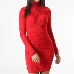 SIXTH JUNE Robe Manches Longues Femme W12196KDR Rouge -Promos Sublisane Magasin sixth june 311582 W12196KDR REDX 20220412T144203 03