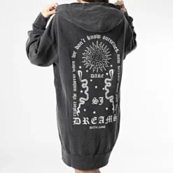 SIXTH JUNE Robe Sweat Capuche Femme W33632VSW Gris Anthracite