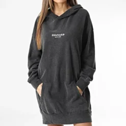 SIXTH JUNE Robe Sweat Capuche Femme W33632VSW Gris Anthracite -Promos Sublisane Magasin sixth june 343228 W33632VSW DGRE 20221117T100131 03