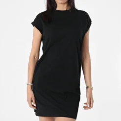 URBAN CLASSICS Robe Tee Shirt Femme TB1910 Noir -Promos Sublisane Magasin urban classics 261183 TB1910 BLACK 20210507T121750 03