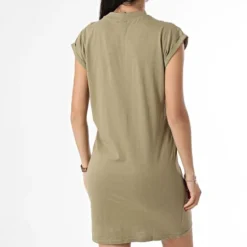 URBAN CLASSICS Robe Tee Shirt Sans Manches Femme TB1910 Vert Kaki -Promos Sublisane Magasin urban classics 367642 TB1910 KHAKI 20230512T153011 04