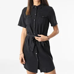 Vero Moda Robe Chemise Femme Silja Noir