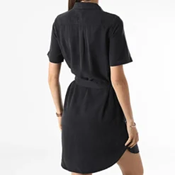 Vero Moda Robe Chemise Femme Silja Noir -Promos Sublisane Magasin vero moda 309660 10251330 BLACK DENIM 20220329T160811 04