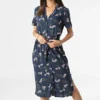 Vero Moda Robe Chemise Femme Vica Bleu Marine Floral -Promos Sublisane Magasin vero moda 310157 10263743 NAVY BLAZER NELLIE 20220329T161010 01