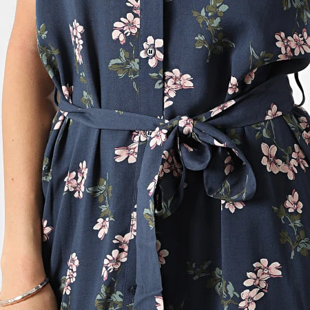 Vero Moda Robe Chemise Femme Vica Bleu Marine Floral 4 Vero Moda Robe Chemise Femme Vica Bleu Marine Floral â Image 2