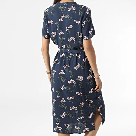 Vero Moda Robe Chemise Femme Vica Bleu Marine Floral 6 Vero Moda Robe Chemise Femme Vica Bleu Marine Floral â Image 4