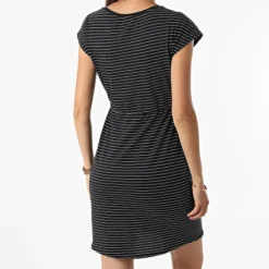 Vero Moda Robe Femme A Rayures 10198244 Noir -Promos Sublisane Magasin vero moda 320109 10198244 BLACK SNOW REB 20220601T123649 04