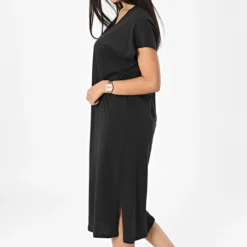 Vero Moda Robe Longue Femme Anna 10265415 Noir -Promos Sublisane Magasin vero moda 320111 10265415 BLACK 20220530T161237 03