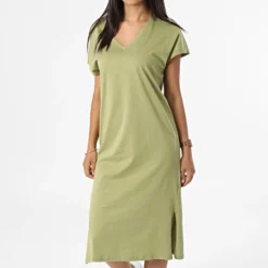 Vero Moda Robe Longue Femme Anna 10265415 Vert Clair -Promos Sublisane Magasin vero moda 320113 10265415 SAGE 20220530T161214 03