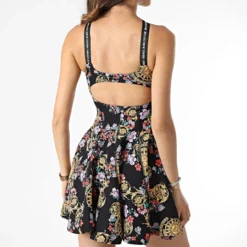 Versace Jeans Couture Robe Femme Print Sunflower 72HAO903 Noir Renaissance Floral -Promos Sublisane Magasin versace jeans couture 296613 72HAO903 NS088 G53 20220324T163124 04