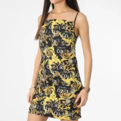 Versace Jeans Couture Robe Femme 74HAHT06-CJ03T Noir Jaune Renaissance Floral -Promos Sublisane Magasin versace jeans couture 350762 74HAO9B6 NS228 G89 20221222T161923 03